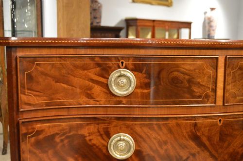 fig 1. A Stunning Quality Mahogany Edwardian Period Mahogany Serpentine Chest Of Drawers