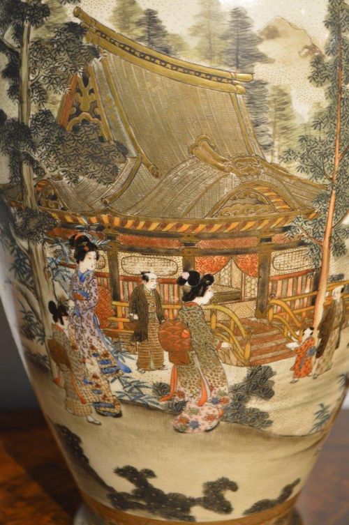 fig 1. A Beautiful Pair Of Meiji Period Japanese Satsuma Vases