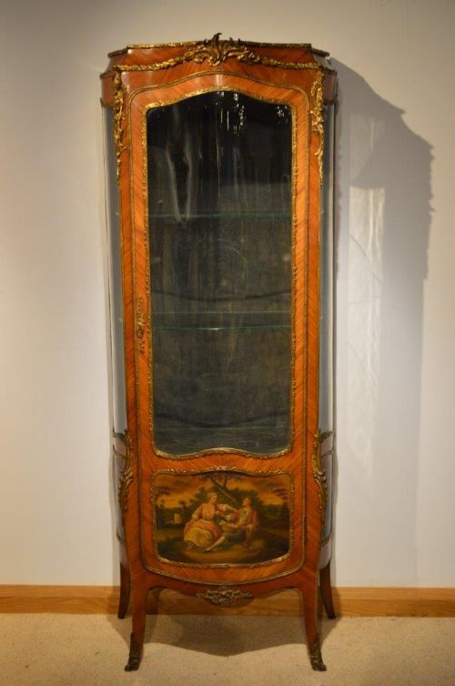 A Late 19th Century French Kingwood & Ormolu Mounted Vernis Martin Vitrine
