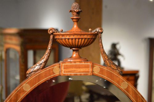 fig 1. A Stunning Quality Satinwood Edwardian Period Antique Cheval Mirror