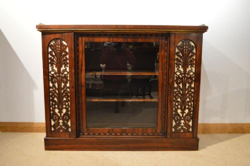 A Small Rosewood & Amboyna Regency Period Antique Side Cabinet