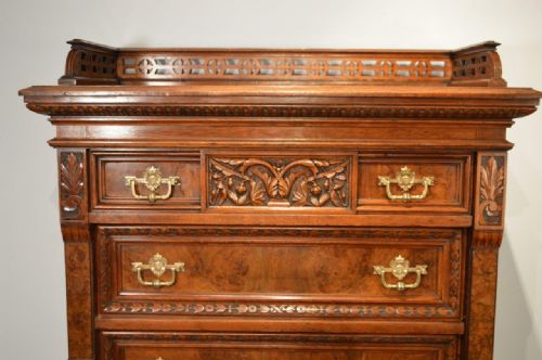 fig 1. An Impressive Burr Walnut & Walnut 19th Century Wellington Chest