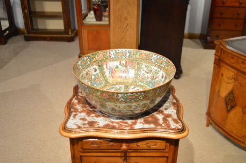 fig 1. A Large Canton Famille Rose Punch Bowl