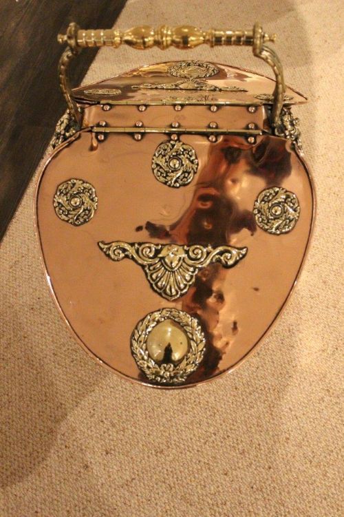 fig 1. A copper Victorian Period Coal Scuttle