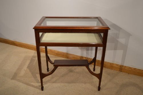 A Mahogany Inlaid Edwardian Period Bijouterie Cabinet