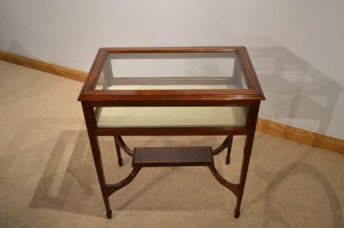 fig 1. A Mahogany Inlaid Edwardian Period Bijouterie Cabinet