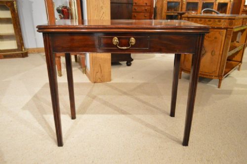 fig 1. A Cuban Mahogany George II Period Fold Over Tea Table