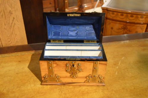 fig 1. A Coromandel & Brass Mounted Victorian Period Stationery Casket