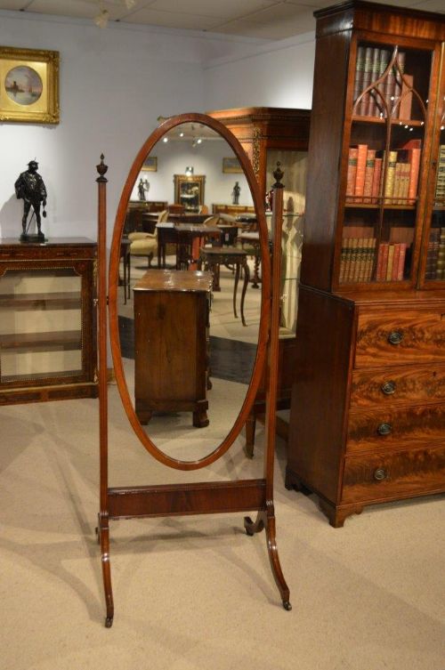 A Mahogany Edwardian Period Cheval Dressing Mirror