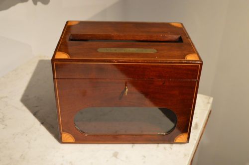 A Mahogany Edwardian Period Country House Newspaper Box