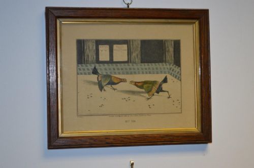 fig 1. A Set of 4 Cock Fighting Prints By Henry Thomas Alken