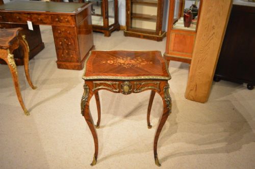 A French 19th Century Rosewood & Marquetry Inlaid Side Table