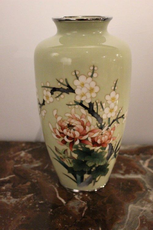 A Large Pale Ground Cloisonné Vase