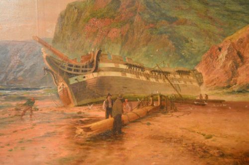 fig 1. A Large Victorian Period Oil On Canvas By W.F. Preston