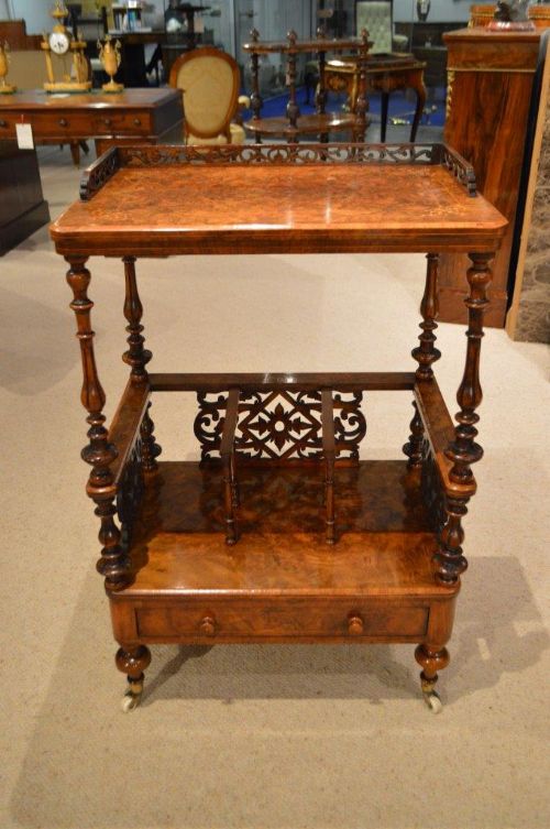 A Burr Walnut Victorian Period Canterbury/wotnot