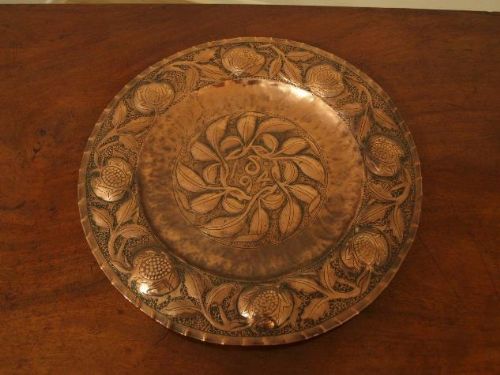 A Copper Arts & Crafts Period Antique Plate