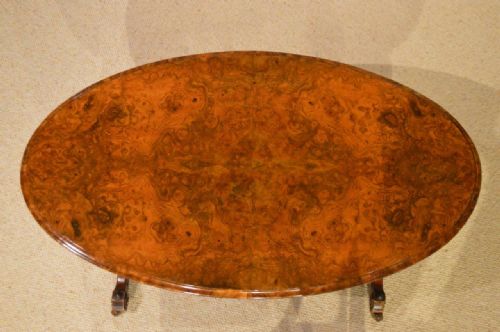fig 1. A Beautiful Burr Walnut Victorian Period Oval Coffee Table (Adapted)