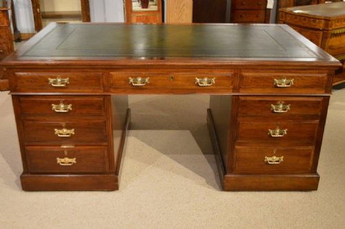 A Late Victorian/edwardian Period Mahogany Antique Partners Desk by Maple & Co