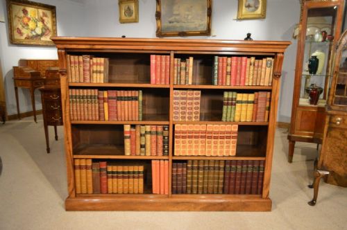 fig 1. A Fine Quality Walnut Victorian Period Antique Open Bookcase