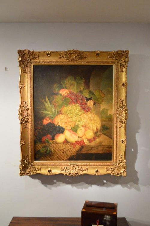 fig 1. A Mid 19th Century Still Life Oil Painting By George Lance