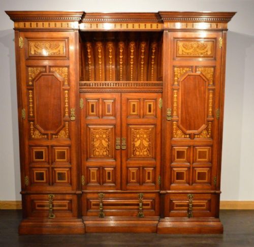 A Rare & Wonderful Aesthetic Period Arts & Crafts Wardrobe Possibly by Marsh Jones & Cribb