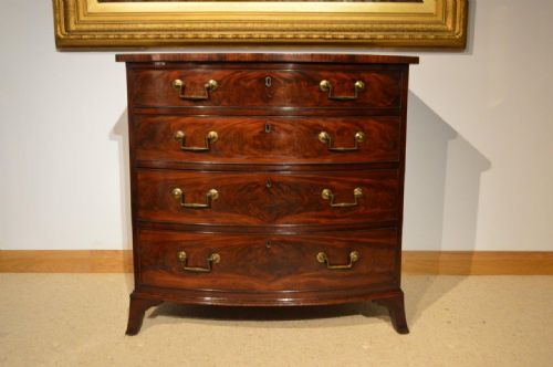 A Mahogany Regency Period Bow Front Chest of Drawers