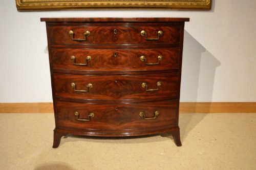 fig 1. A Mahogany Regency Period Bow Front Chest Of Drawers