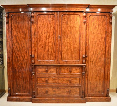 fig 1. A Stunning Quality Victorian Period Mahogany Breakfront Wardrobe