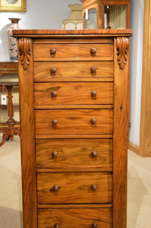 fig 1. A Walnut Victorian Period Antique Wellington Chest