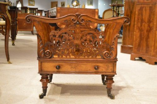 A Superb Quality Walnut Early Victorian Period Canterbury