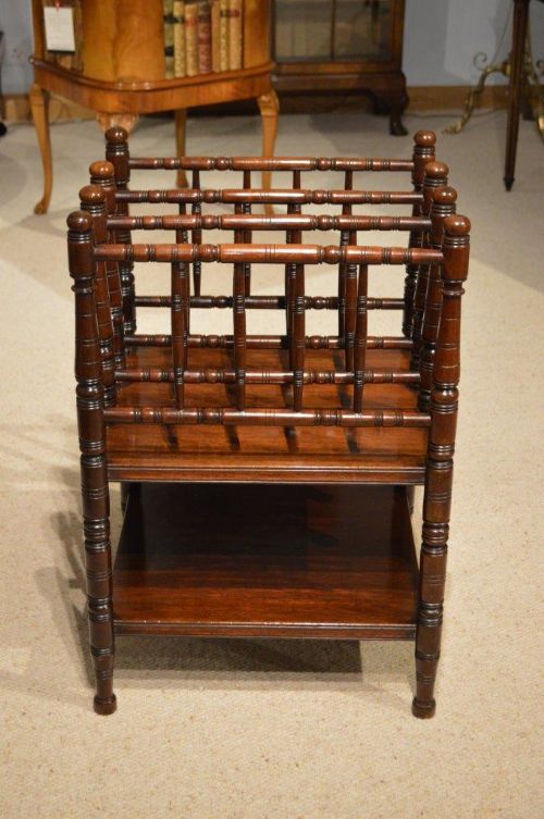 An Unusual Mahogany Victorian Aesthetic Period Antique Canterbury
