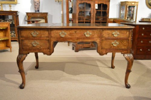 Antique Burr Walnut Writing Table by Maple & Co of London