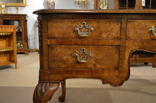 fig 1. Antique Burr Walnut Writing Table By Maple & Co Of London