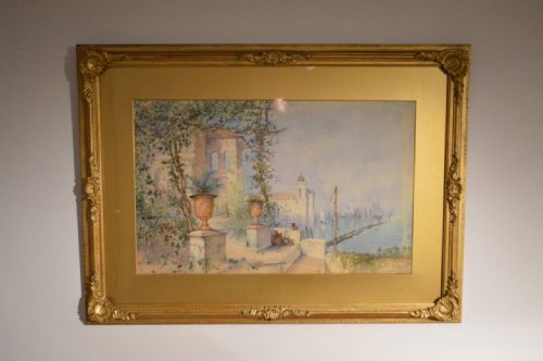 An Edwardian Period Italian Harbour Watercolour Edwin St. John