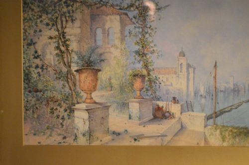 fig 1. An Edwardian Period Italian Harbour Watercolour Edwin St. John
