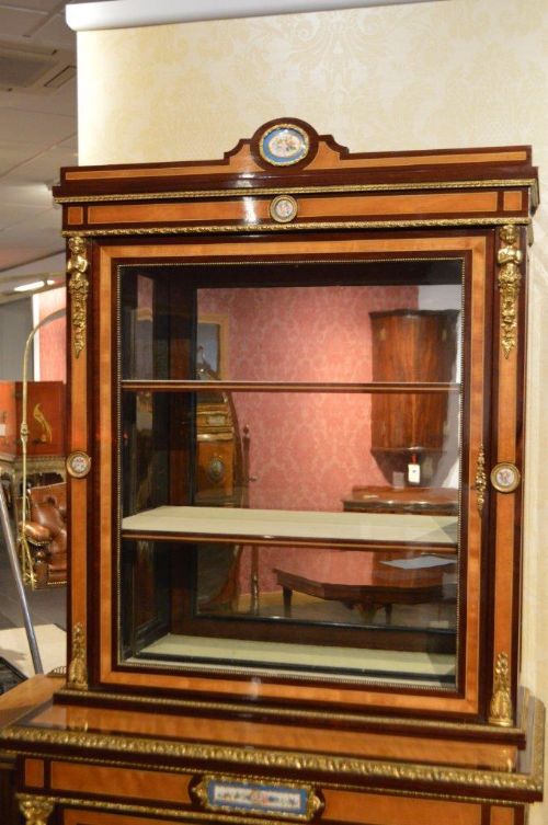 fig 1. A Superb Quality Purple Heart & Satinwood Victorian Period Cabinet