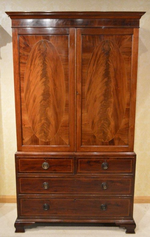 A Mahogany Edwardian Period Antique Linen Press