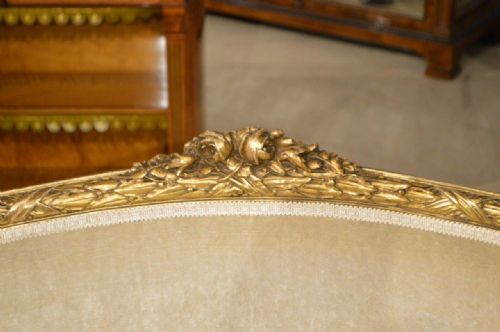 fig 1. A Louis XVI Style French Carved Gilt-Wood Sofa