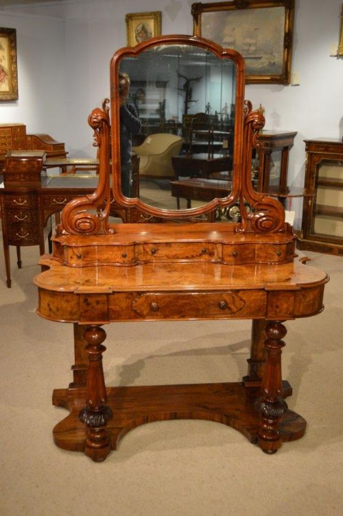 A Beautiful Burr Walnut & Walnut Victorian Period "Duchess" Dressing Table