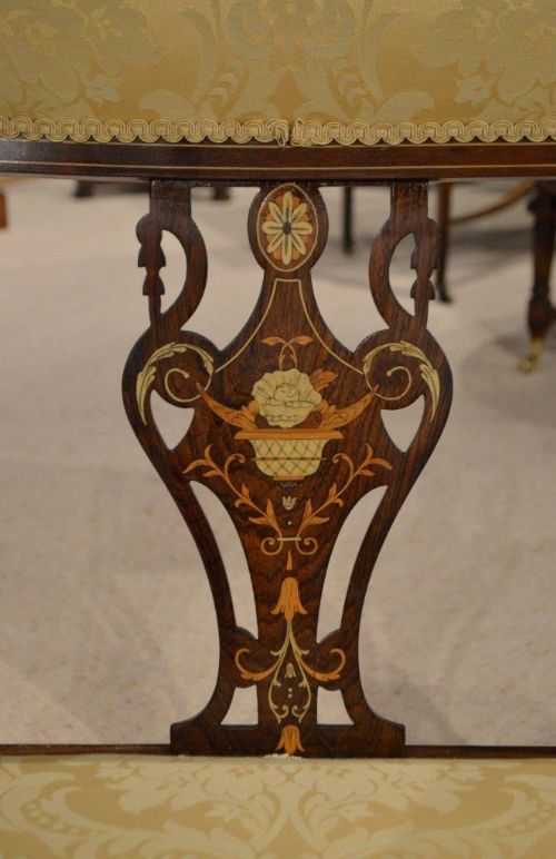 fig 1. A Mahogany Inlaid Edwardian Period Antique Settee