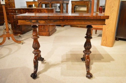 fig 1. A Stunning Rosewood Early Victorian Period Card Table By Gillows Of Lancaster