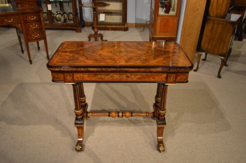 A Superb Quality Burr Walnut, Marquetry Inlaid & Ormolu Mounted Victorian Period Card Table