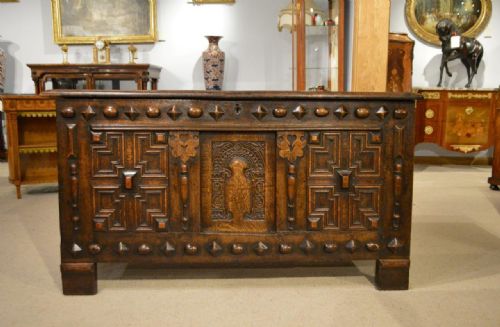 fig 1. An Oak Jacobean Period Antique Coffer