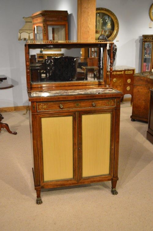 A Rosewood & Brass Inlaid Regency Period Antique Chiffonier