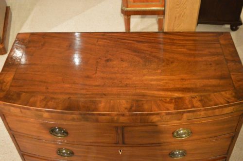 fig 1. A Mahogany Regency Period Bow Front Chest Of Drawers