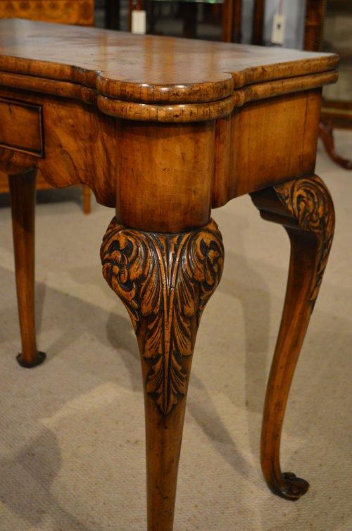 fig 1. A Walnut George I Style Antique Card Table
