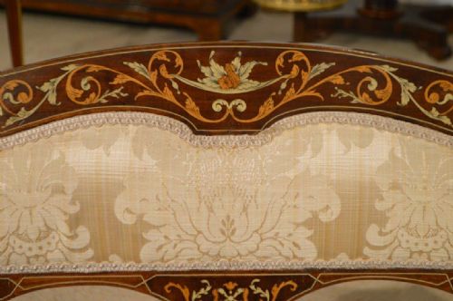 fig 1. A Mahogany Inlaid Edwardian Period Antique Settee