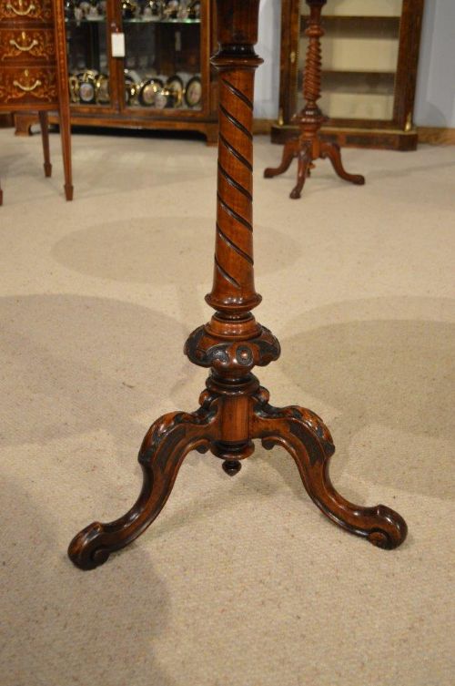 fig 1. A Burr Walnut Victorian Period Antique Wine/Lamp/Occasional Table