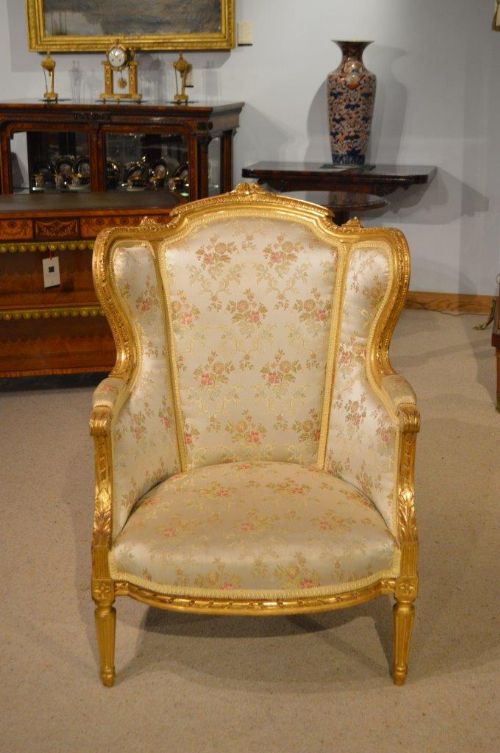 A French Late 19th Century Gilt-wood Armchair