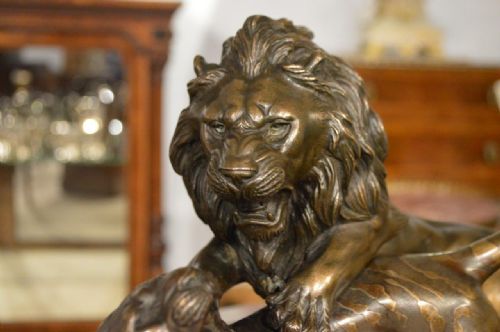 fig 1. A Bronze Japanese Meiji Period Lion & Tiger Group
